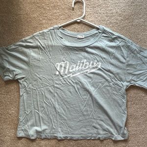 Baby blue Malibu crop top: